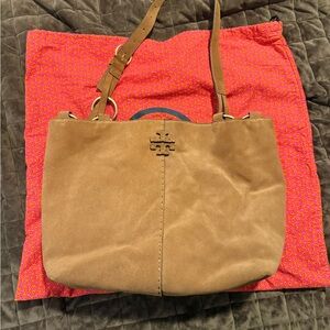 Tory Burch Brown Suede Shoulder Bag